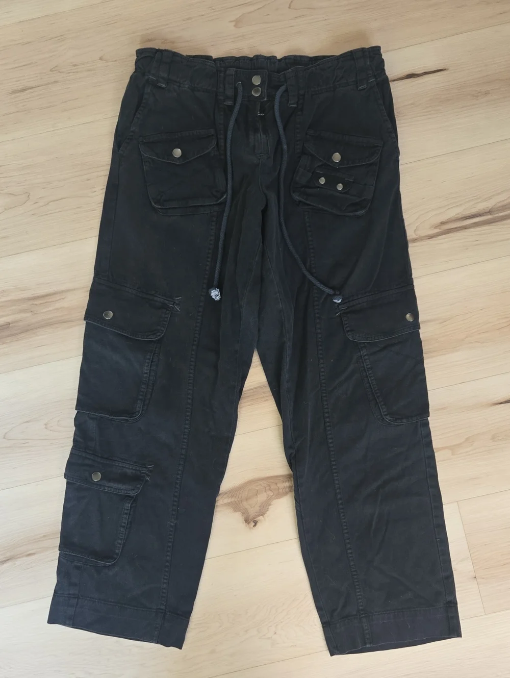 We The Free Tahiti Pull-On Cargo Pants, Jet Black, Size Small